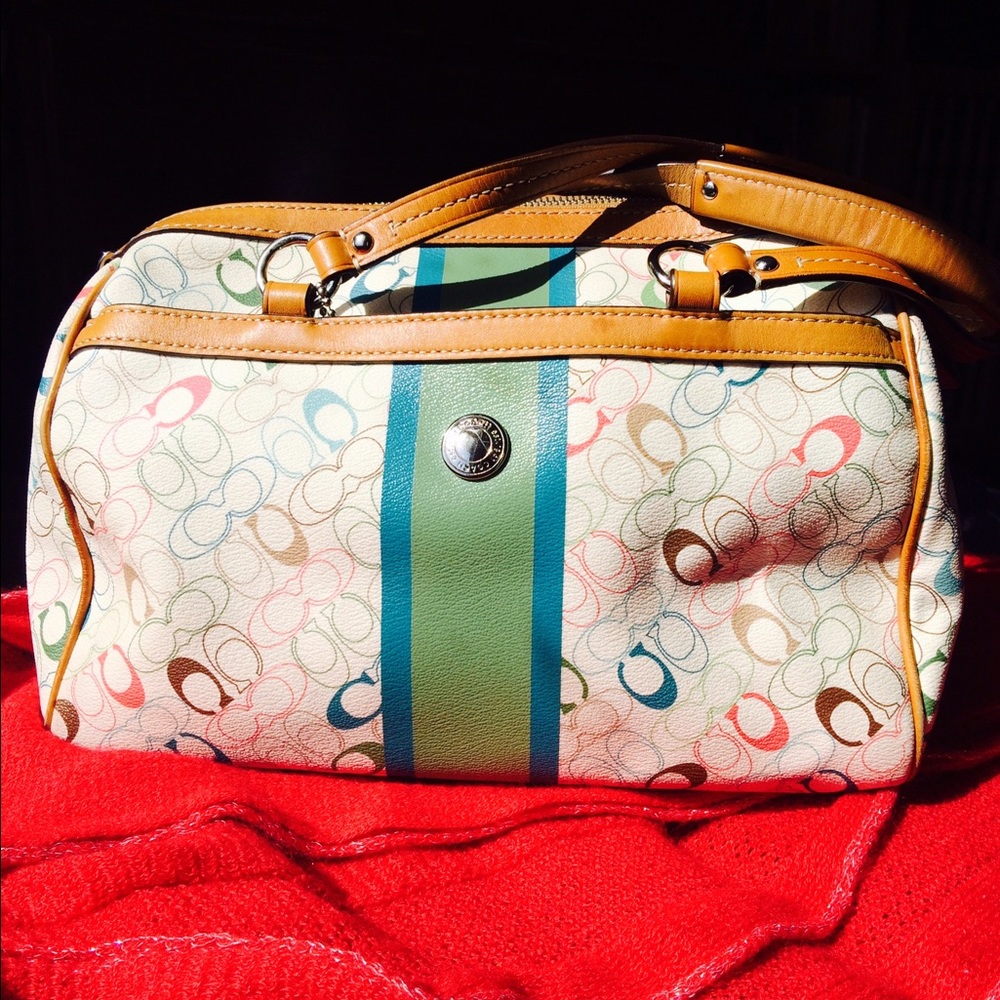 Multi color Coach satchel.